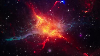 Wall Mural - The Stars And Blue Nebula In Space. Galaxy exploration through outer space towards glowing milky way galaxy.	
