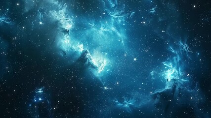 Wall Mural - The Stars And Blue Nebula In Space. Galaxy exploration through outer space towards glowing milky way galaxy.	
