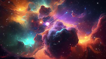 Wall Mural - The Stars And Blue Nebula In Space. Galaxy exploration through outer space towards glowing milky way galaxy.	
