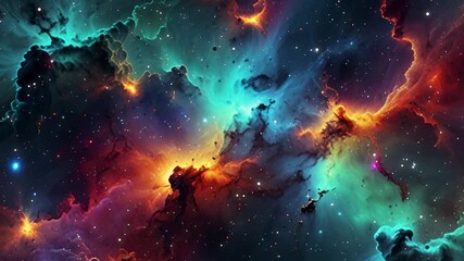 Wall Mural - The Stars And Blue Nebula In Space. Galaxy exploration through outer space towards glowing milky way galaxy.	
