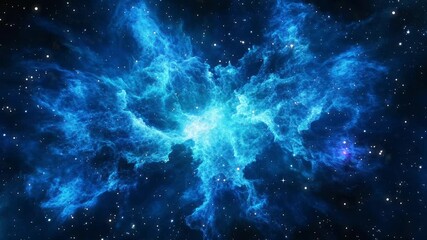 Wall Mural - The Stars And Blue Nebula In Space. Galaxy exploration through outer space towards glowing milky way galaxy.	
