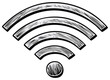 © Анатолій Трачук - Hand drawn wifi symbol illustration in a vintage sketch or engraved style