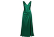 © Gabriela - Isolated long emerald green dress. Elegant party gown with a slit on a no-background image
