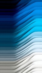 Wall Mural - Abstract Gradient Waves Transitioning from Deep Ocean Blue Hues to Icy White for Creative Designs