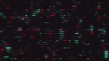 Abstract digital data stream glowing lines red teal on dark background futuristic technology concept