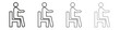 © Creatives - Person seat icon set in line style. symbol in outline style