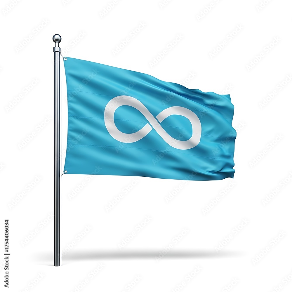Metis Flag Waving Proudly - Symbol of Indigenous Heritage and Cultural ...