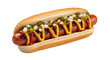 © Khadim - Delicious hot dog with mustard, ketchup and relish isolated PNG with Transparent Background