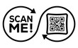 © bibin - QR code scan icon set. Scan me frame. QR code scan for smartphone. QR code for mobile app, payment and identification. Vector illustration.