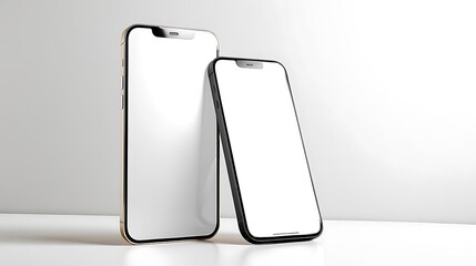 Realistic Mockup of Modern Smartphones Front View