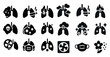 © Svitlana - Lung health icons set – silhouette, solid, respiratory and medical care symbols