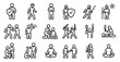 © Coosh448 - Sports and fitness line icons set – outline, athletic, exercise symbols for health