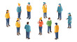 © Ophelia - Casual winter fashion isometric people in conversation and interaction