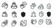 © Viacheslav - Nature and woodland icons set – line, outline, acorn and forest symbols