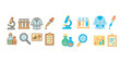 © Viacheslav - Science and research flat icons set – laboratory, experiment, educational symbols