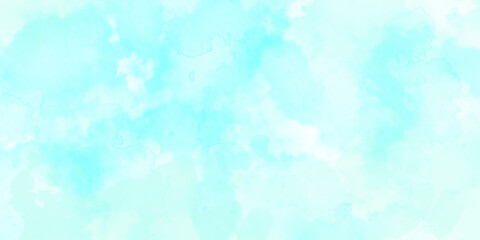 Wall Mural - Abstract empty sky hand drawing canvas splash smoky watercolor wall grunge texture background. modern sky blue colorful space splash painting background.