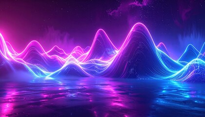 Wall Mural - Abstract blue technology background with digital heartbeat monitor lines for medical and business data charts