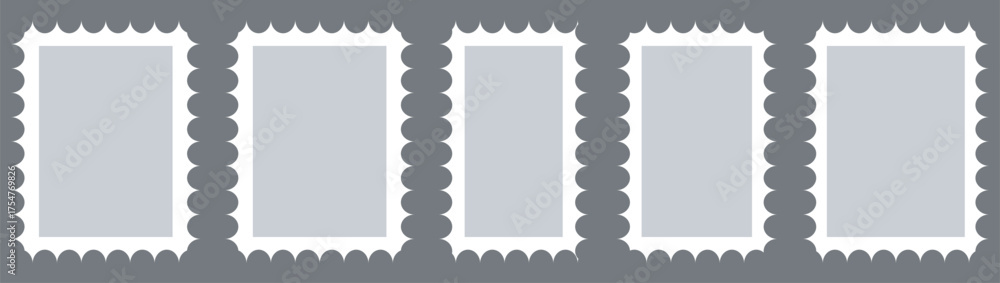 Set of blank rectangle and square Postage stamp frames. Postage stamp ...