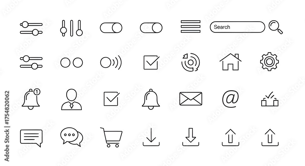 Title: Minimal UI UX Line Icons, ai generate Stock Photo | Adobe Stock