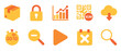 © tutti_frutti - Colorful set of business and technology icons featuring lock, graph, and qr code
