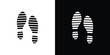 © Abstractor - Shoe print icon. Black and white simple flat design icon