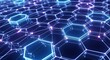 © Dynavision - Glowing Hexagonal Network with Connected Nodes, Digital Futuristic Abstract Background