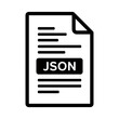 © Vector  Stock - Minimalist stylized graphic document icon representing json data structure vector