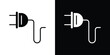 © Abstractor - Electrical plug icon. Black and white simple flat design icon