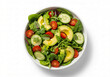 © kzzoriy - Top‑view bowl of salad with avocado and tomatoes created using AI