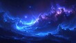 © Hape - Spectacular cosmic scene with blue and purple nebula clouds and twinkling stars creating a
