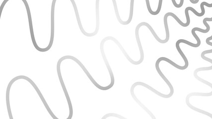 Wall Mural - Animated silver decorative wavy lines is drawn. Linear background. Looped video. Vector illustration isolated on white background.