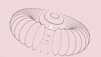 Canvas Print - Pink background with black stripes Minimalist Motion Graphics
