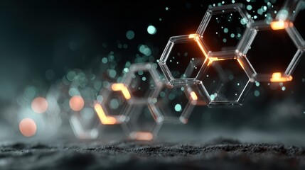 Wall Mural - Dynamic Abstract Visualization of Secure Blockchain Technology Concepts