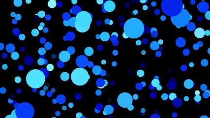 Blue particles dotted circles bokeh point confetti texture pattern black background dot shapes motion animation animated