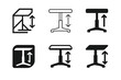 © Влада Яковенко - Adjustable Desk Logos. Personalized learning spaces. Set Logo of Personalized learning spaces: Adjustable Desk. harmonious logo variations of the