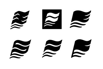 Wall Mural - Dynamic Logo Variations. Strike Banner. Set Logo of Strike Banner: waving banner with movement lines. harmonious logo variations of the same emblematic