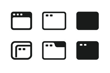 Wall Mural - Stylized Browser Logos. Internet Browser Tabs. Set Logo of Internet Browser Tabs: stylized browser tab symbol. harmonious logo variations of the same