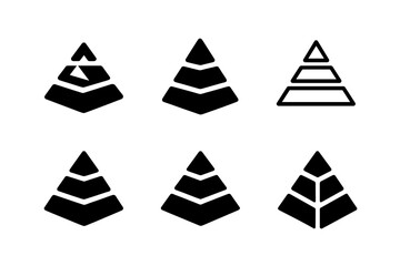Wall Mural - Dynamic Volumes Logos. Dynamic Volumes. Set Logo of Dynamic Volumes: pyramid stack. harmonious logo variations of the same emblematic concept, each with