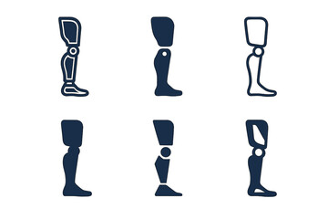 Wall Mural - Emblematic Diversity Icons. Disability Representation in Media. Set Logo of Disability Representation in Media: prosthetic limb. harmonious logo variations of
