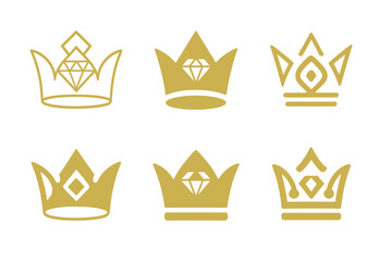 Wall Mural - Luxury Logo Variations. Luxury. Set Logo of Luxury: crown and jewels. harmonious logo variations of the same emblematic concept, each with different artistic
