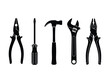 © Graphy Kid - Collection of essential hand tool including pliers screwdriver hammer and wrench