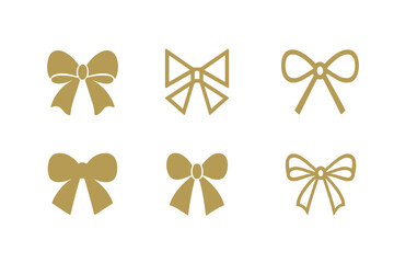 Wall Mural - Luxury Logo Variations. Luxury. Set Logo of Luxury: silk ribbon or bow. harmonious logo variations of the same emblematic concept, each with different artistic
