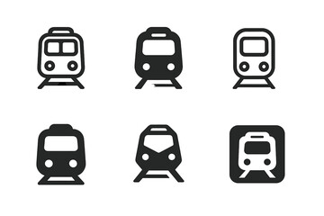 Wall Mural - Train Logo Variations. Public Transport. Set Logo of Public Transport: train icon. harmonious logo variations of the same emblematic concept, each with