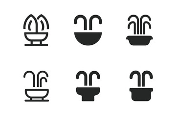 Wall Mural - Outdoor Living Logos. Outdoor living areas. Set Logo of Outdoor living areas: water feature (fountain). harmonious logo variations of the same emblematic