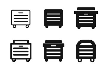 Wall Mural - Garage Logo Variations. Decluttering the garage. Set Logo of Decluttering the garage: tool chest. harmonious logo variations of the same emblematic concept,