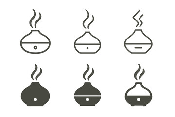 Wall Mural - Aromatherapy Diffuser Logos. Sleep environment. Set Logo of Sleep environment: aromatherapy diffuser. harmonious logo variations of the same emblematic