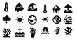 © Павел Озарчук - Climate change silhouette icons set – solid, environmental, global warming symbols
