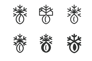 Wall Mural - Seed Preservation Logos. Seed preservation techniques. Set Logo of Seed preservation techniques: cold storage facility. harmonious logo variations of the same