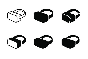 Wall Mural - Augmented Reality Logos. Augmented reality marketing. Set Logo of Augmented reality marketing: AR headset. harmonious logo variations of the same emblematic
