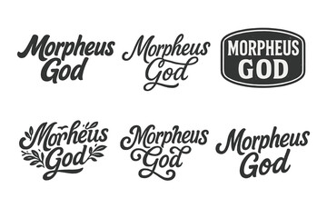 Wall Mural - Morpheus Lettering Harmony. Morpheus God. Set lettering. harmonious lettering variations of the same emblematic concept (Bold hand-lettering with playful